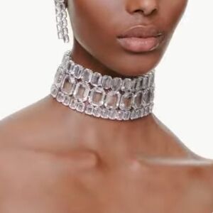 Rare.Swarovski Millenia choker Octagon cut, White, Rhodium plated